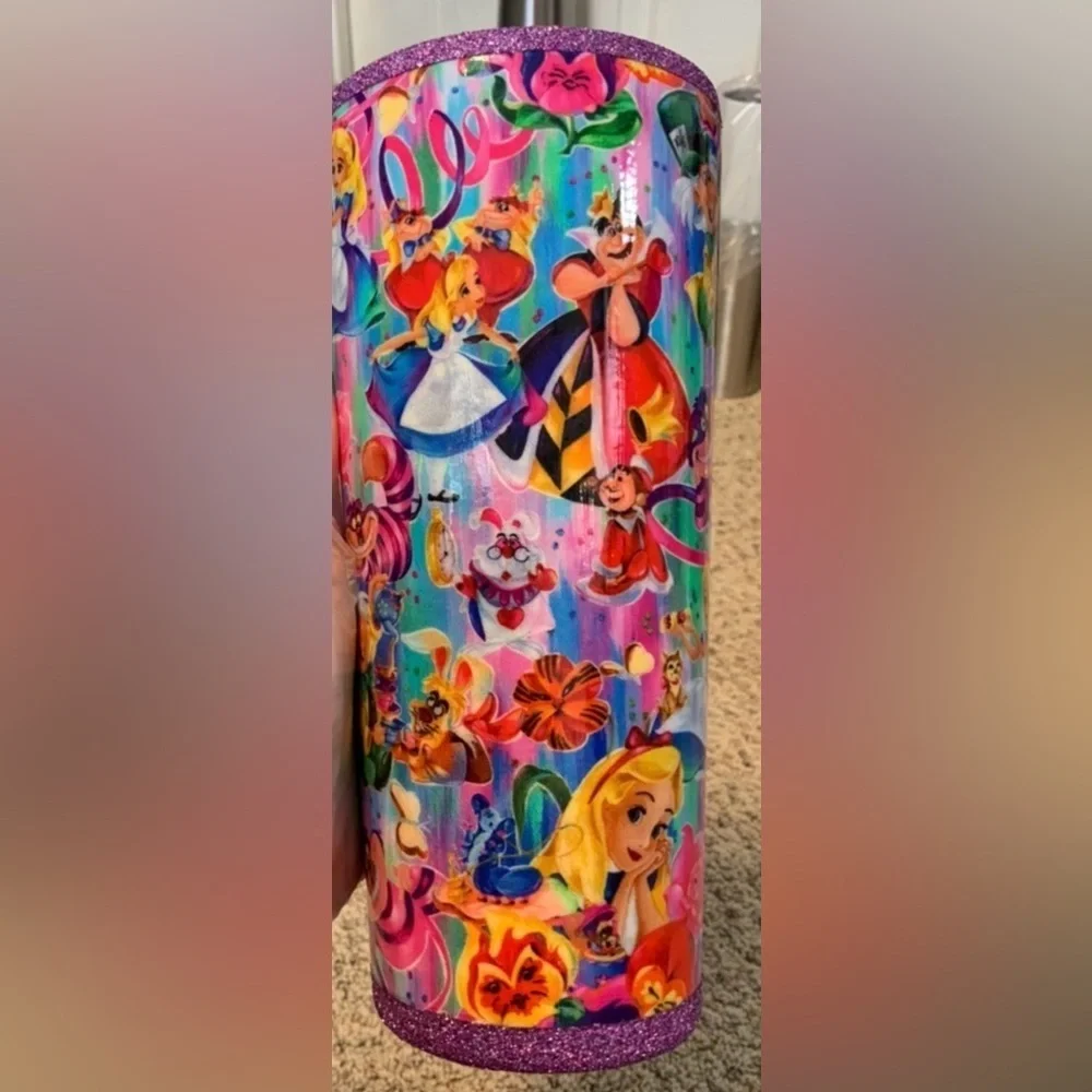 Alice In Wonderland Fabric Epoxy 32oz Tumbler